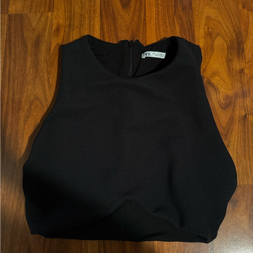 Zara Charcoal Textured Top